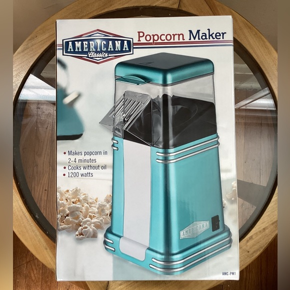 Americana Classics Hot Air Popcorn Maker, Seafoam Blue, NIB - Picture 2 of 4